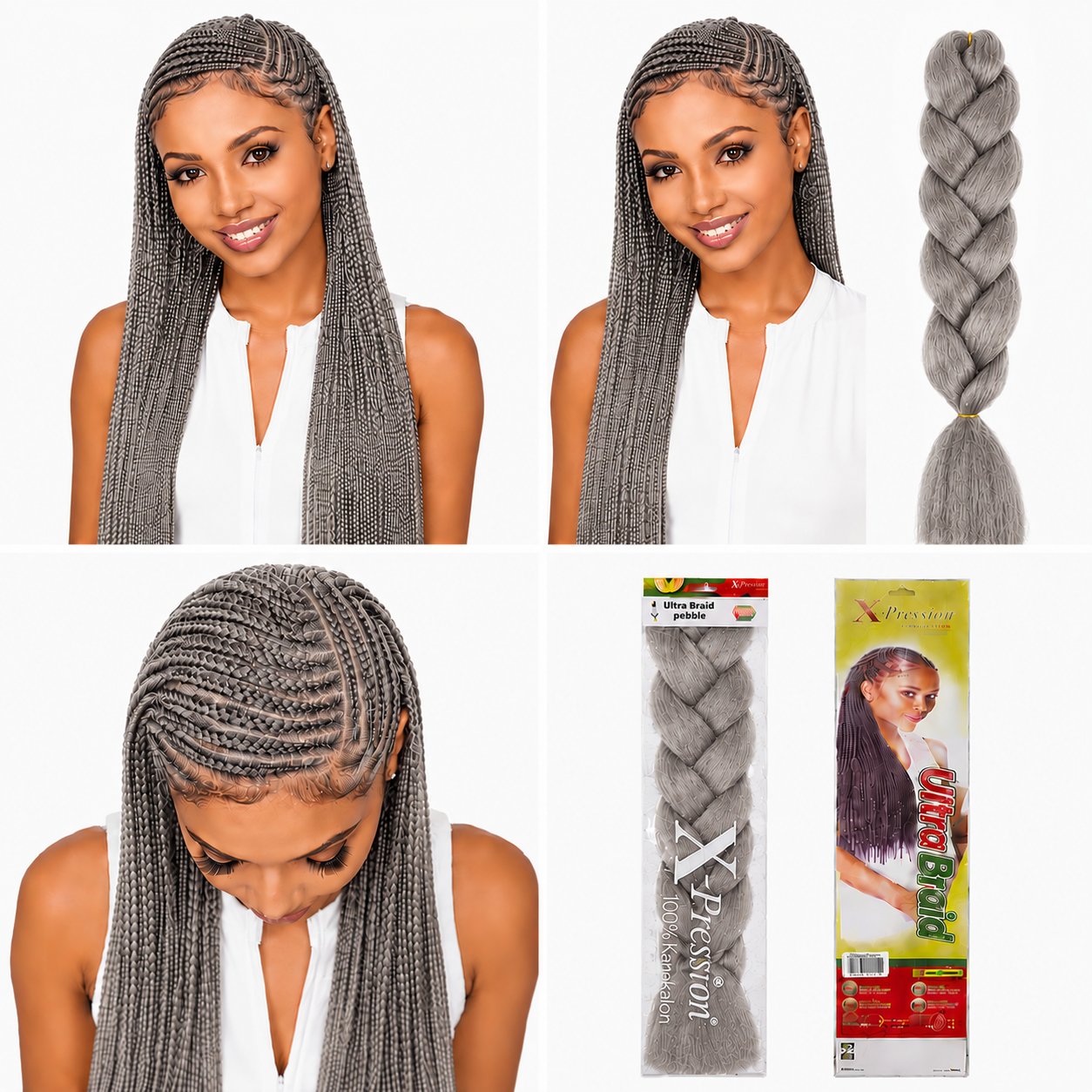 X-Pression Ultra Braids Non-Stretched Kanekalon Braiding Hair 82"