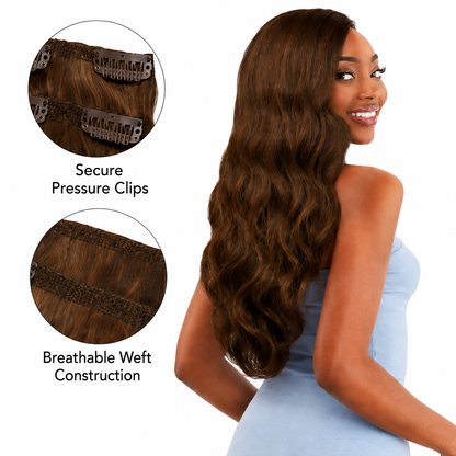 Darbro Doja Synthetic Silk Press Body Wave Clip-In  Hair Extensions 24"