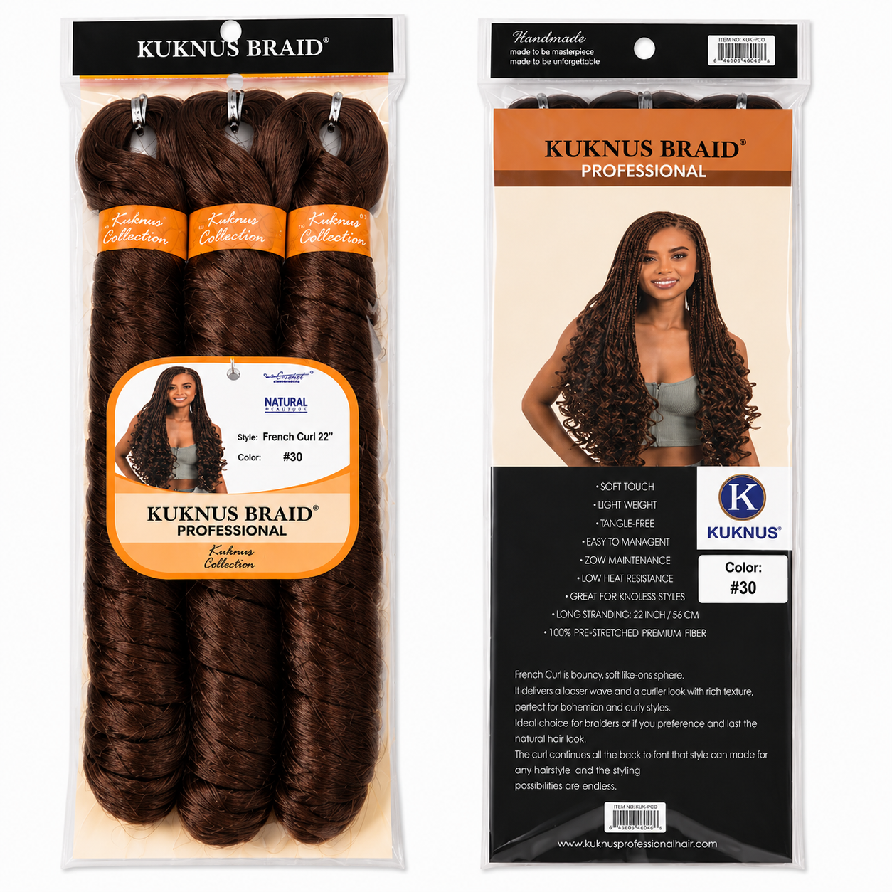 Kuknus Style 3x French Curl Bulk Synthetic Hair