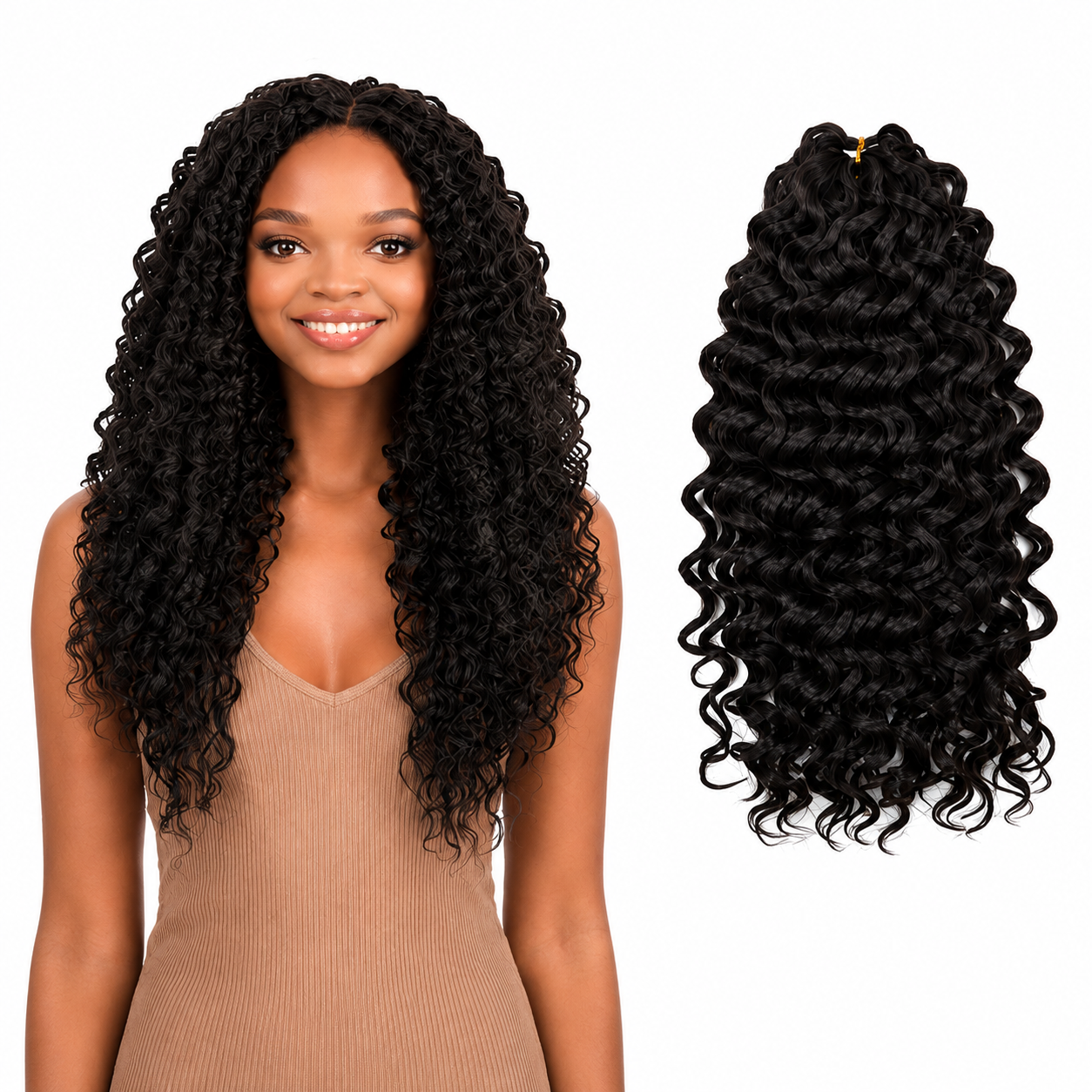 Kuknus Baby Beach Curl Bulk Synthetic Braiding Hair