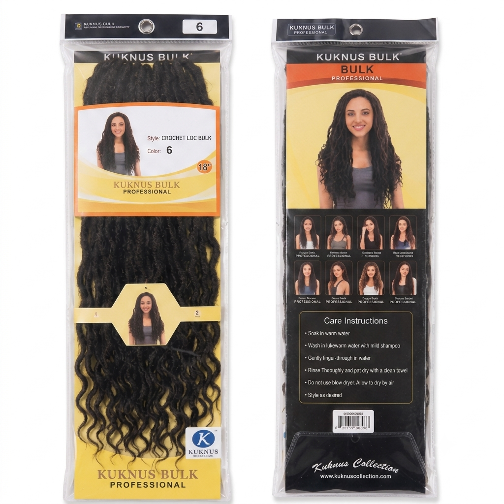 Kuknus Style Dread Lock Wavy Bulk Braiding Hair