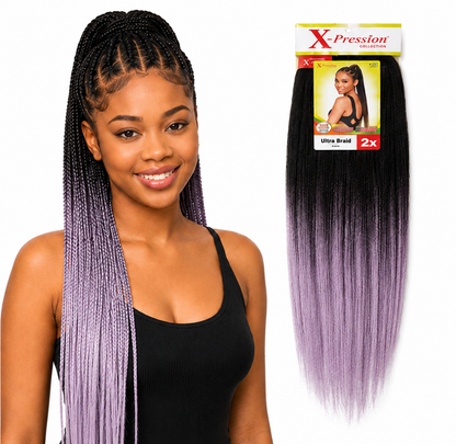 X-Pression Pre-Stretched Braiding Hair 2X Pack, 24"