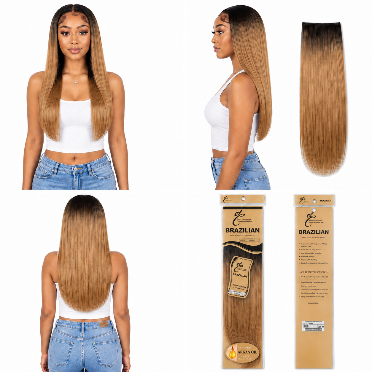 Ei Brazilian Unprocessed Straight Human Hair Wave