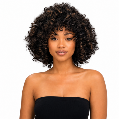 Black Angle Rohee - Synthetic Short Spiral Curly Hair Wig
