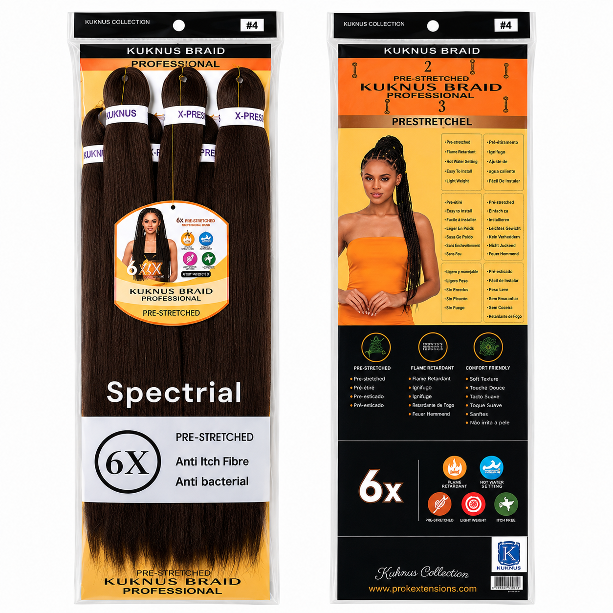 Kuknus Braids 6X Value Pack Pre-Stretched 26"