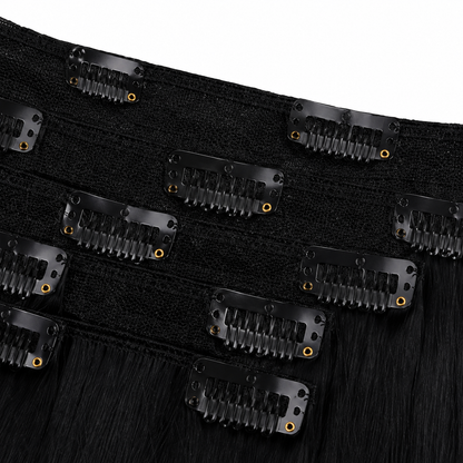 Kuknus Synthetic Straight Silk Press Clip-In Hair Extensions 24"