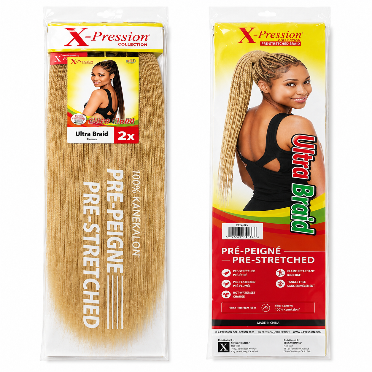 X-Pression Pre-Stretched Braiding Hair 2X Pack, 24"