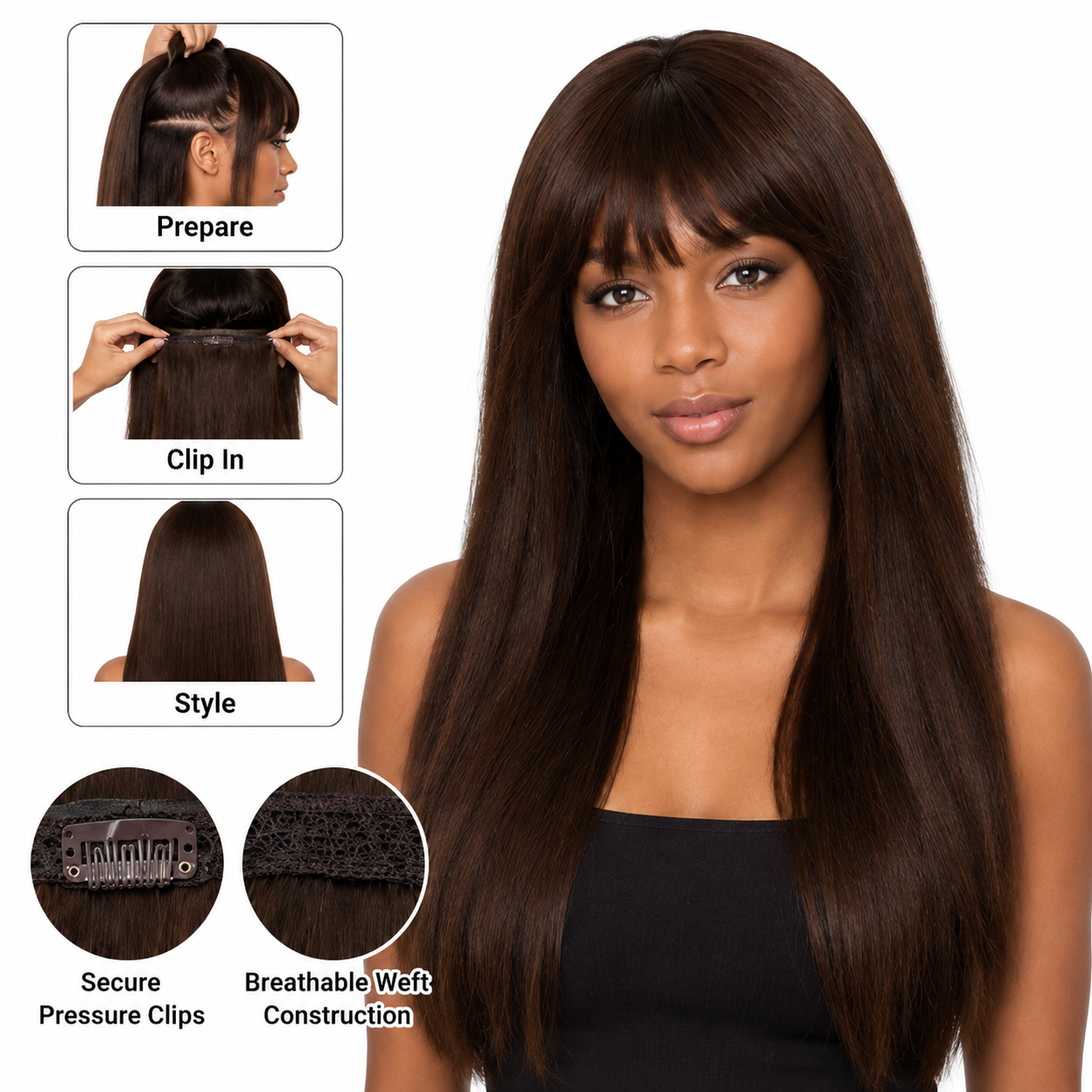 Sleek Fashion Idol 101 Synthetic Clip-In Hair Extensions 18"