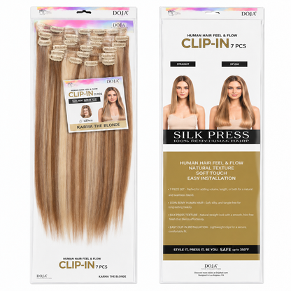 Darbro Doja Silk Press Straight Clip-In Synthetic Hair Extensions 22"
