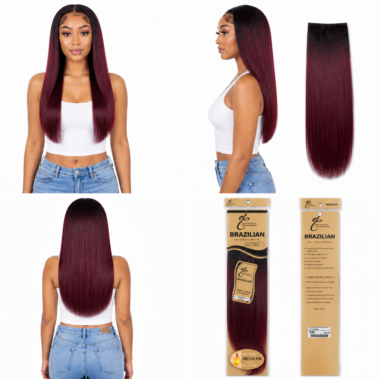 Ei Brazilian Unprocessed Straight Human Hair Wave