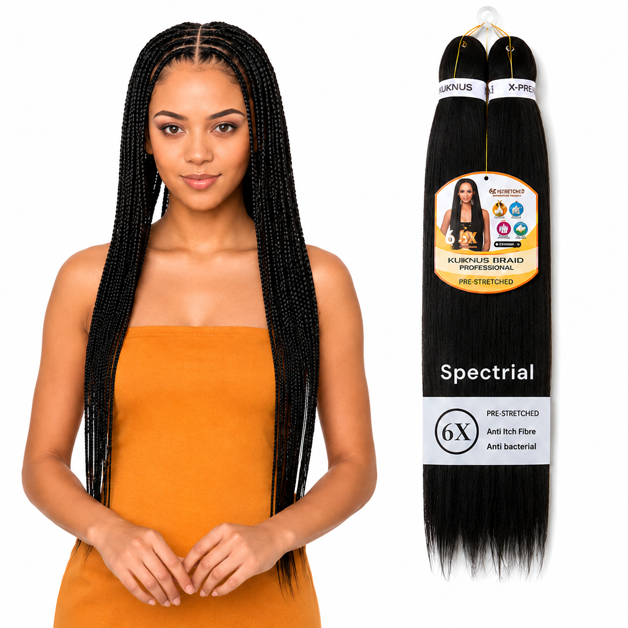 Kuknus Braids 6X Value Pack Pre-Stretched 26"