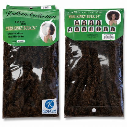 Kuknus Afro Kinky Bulk Synthetic Braiding Hair, 24"