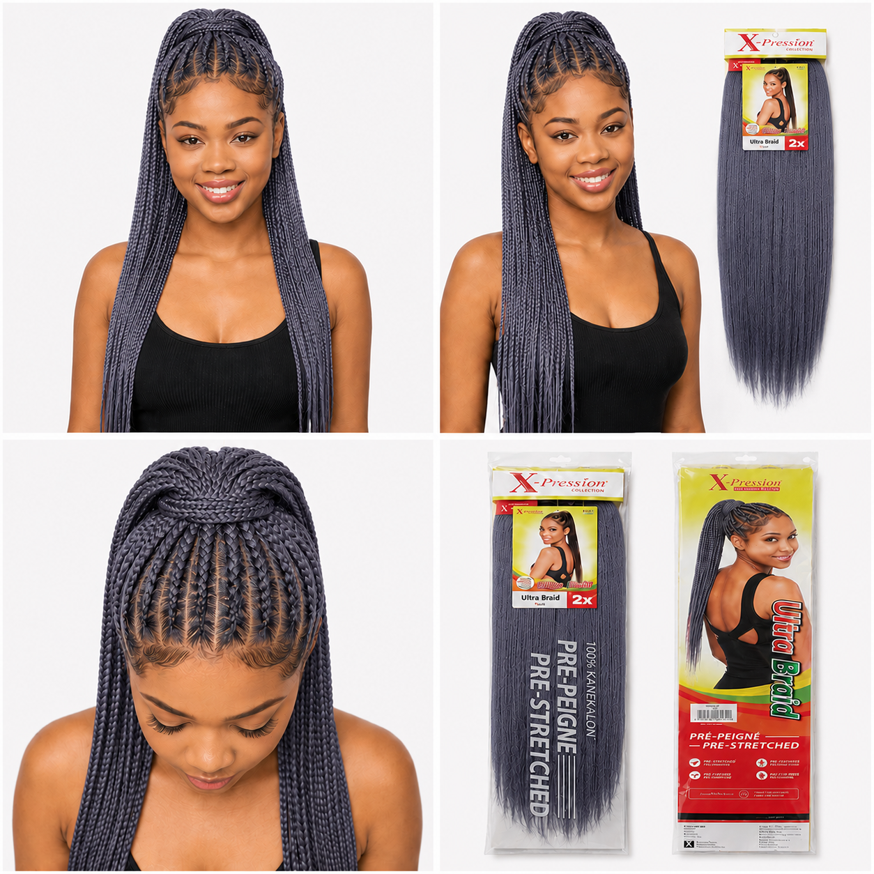 X-Pression Pre-Stretched Braiding Hair 2X Pack, 24"