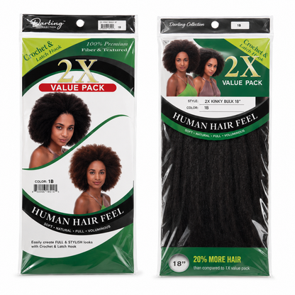 Kuknus Afro Kinky Bulk Synthetic Braiding Hair, 24"