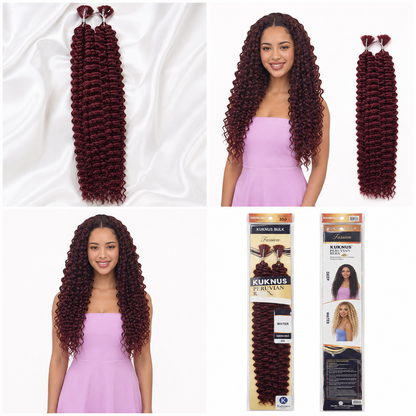 Kuknus Peruvian Remi Style Boho Water Bulk Synthetic Hair