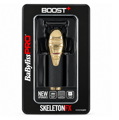 BaByliss PRO SkeletonFX Gold Cordless Beard Trimmer for Men – Black Grip