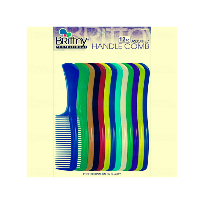 Brittny Assorted Handle Comb 12pcs