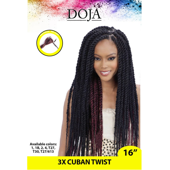 Doja 3X Cuban Twist Crochet Hair 16"