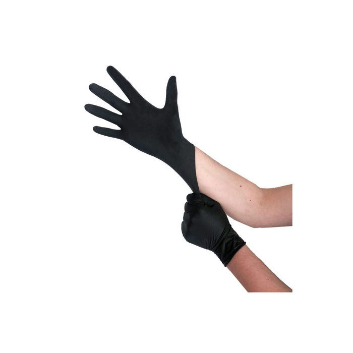 Elly Nitrile Powder Free Gloves 100pcs(size M) - Black