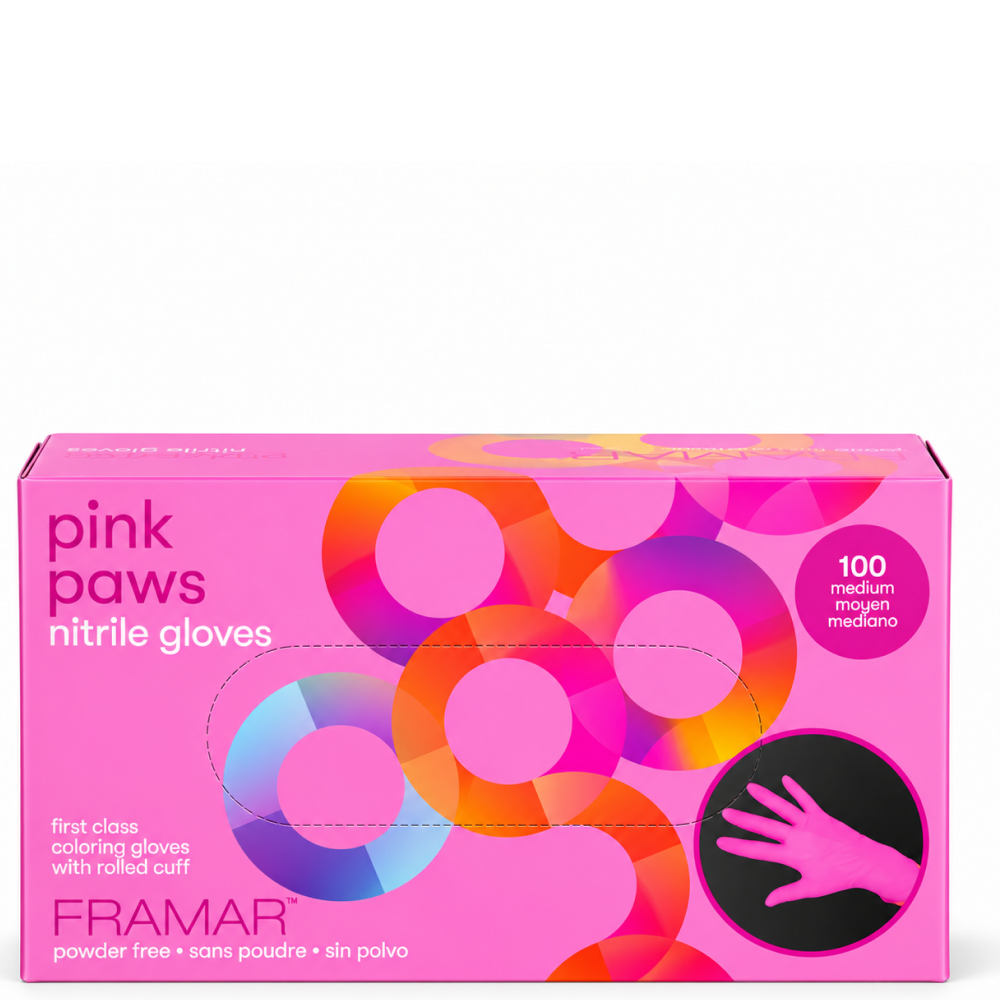 Framar Pink Paws Nitrile Gloves 100 Pieces