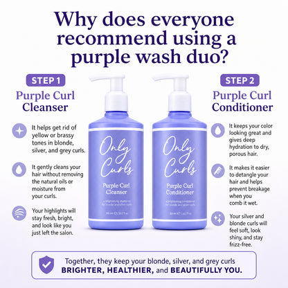 Only Curls Purple Curl Cleansing Duo - For Blonde and Silver Curls