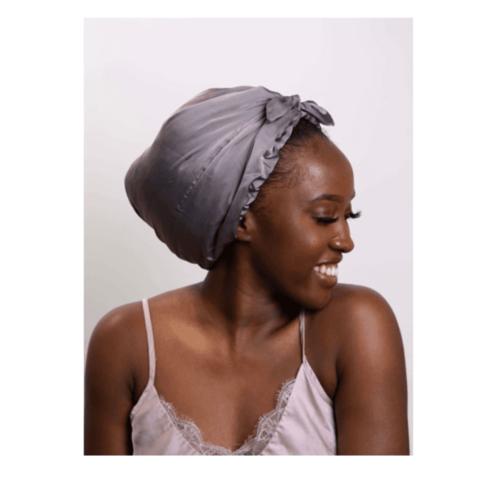 Only Curls Satin Sleep Turban - Slate Grey