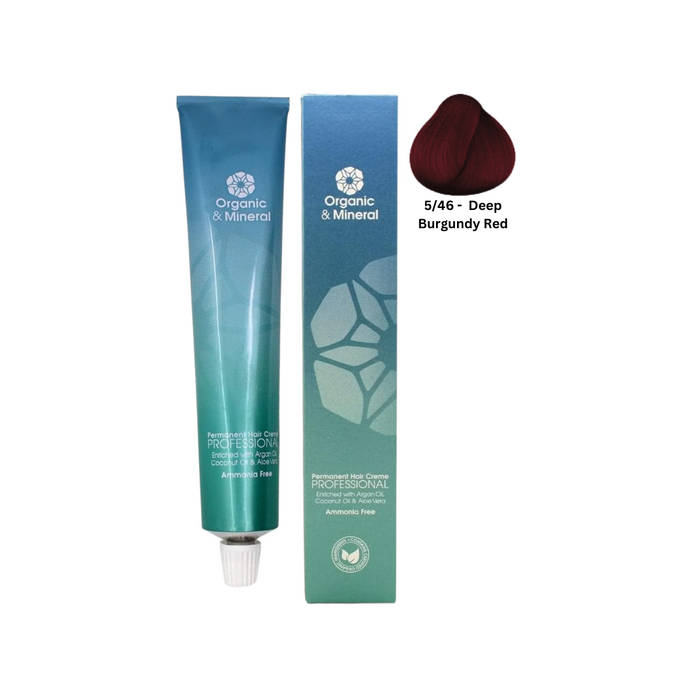 Organic & Mineral Permanent Hair Colour 120ml - 5/46 Deep Burgundy Red