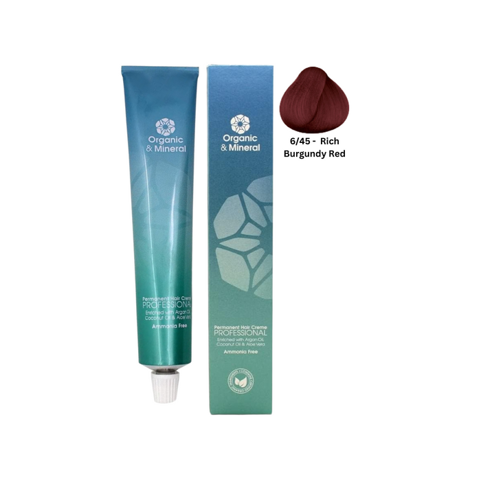 Organic & Mineral Permanent Hair Colour 120ml - 6/45 Rich Burgundy Red