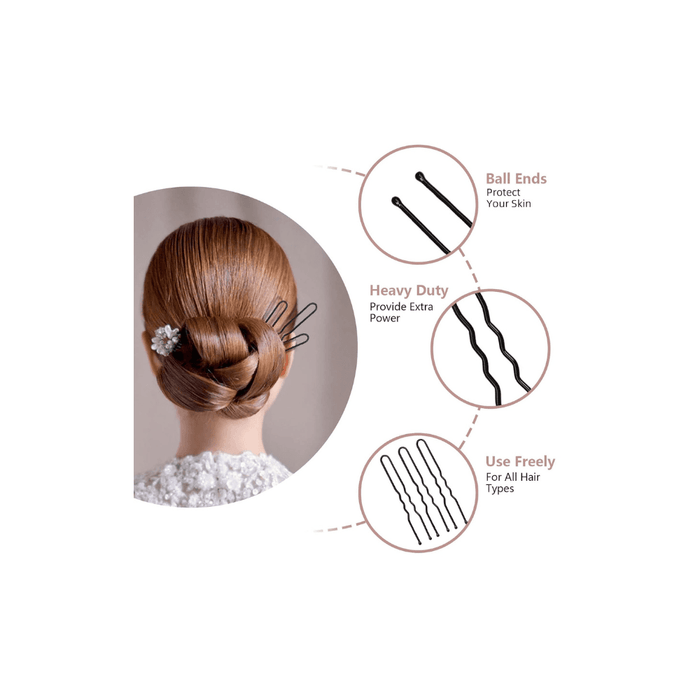 Ster Style Hair Pins MM60 Black 24Pcs