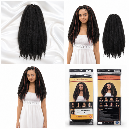 Kuknus Style Marley Braid Bulk Synthetic Braiding Hair 20