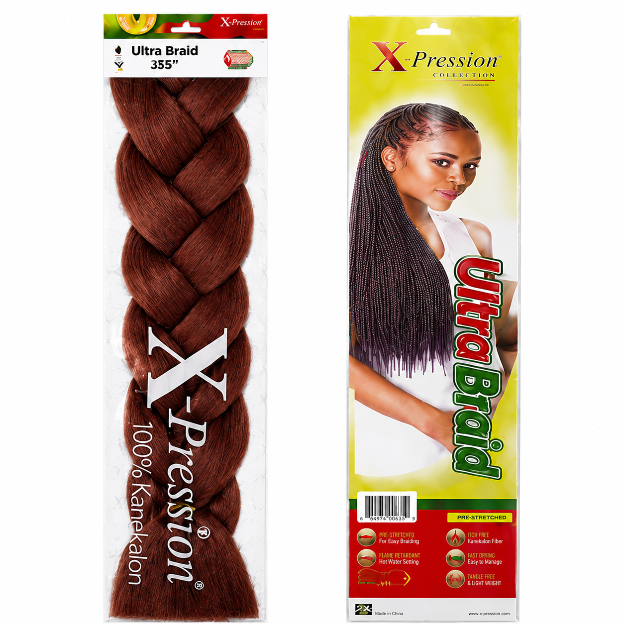 X-Pression Ultra Braids Non-Stretched Kanekalon Braiding Hair 82"