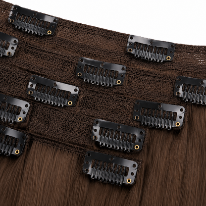 Kuknus Synthetic Straight Silk Press Clip-In Hair Extensions 24"