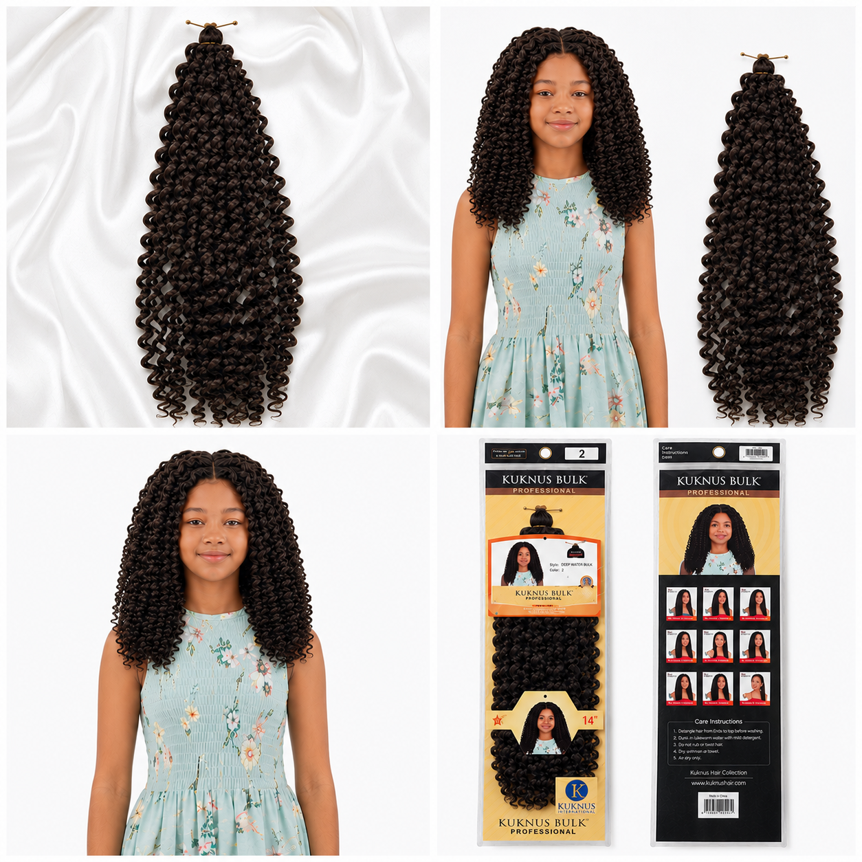 Kuknus Baby Water Bulk Synthetic Braids Hair 14"
