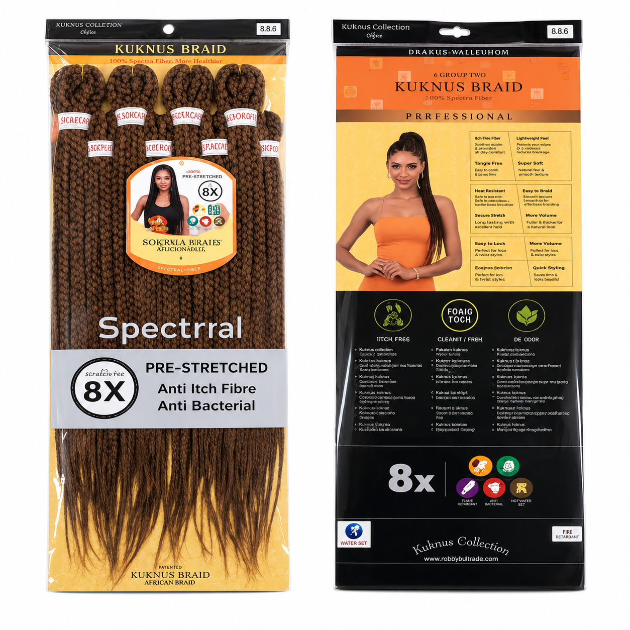 Kuknus Braids 8x Value Pack Pre-Stretched 26"