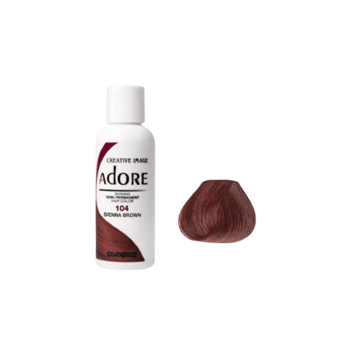Adore Semi Permanent Hair Color #104 Sienna Brown 118ml - Beauty and Hair Supply