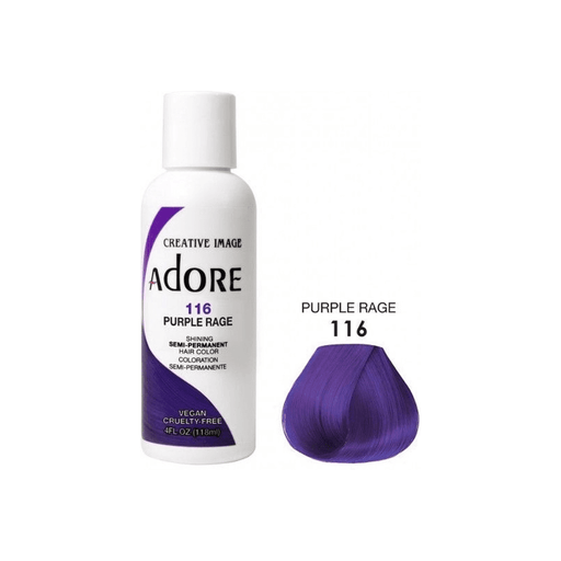 Adore Semi Permanent Hair Color #116 Purple Rage 118ml - Beauty and Hair Supply