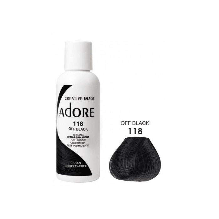 Adore Semi Permanent Hair Color #118 Off Black 118ml - Beauty and Hair Supply