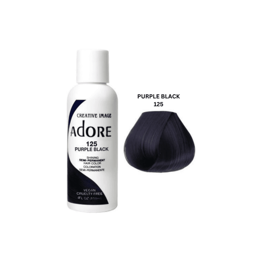 Adore Semi Permanent Hair Color #125 Purple Black 118ml - Beauty and Hair Supply