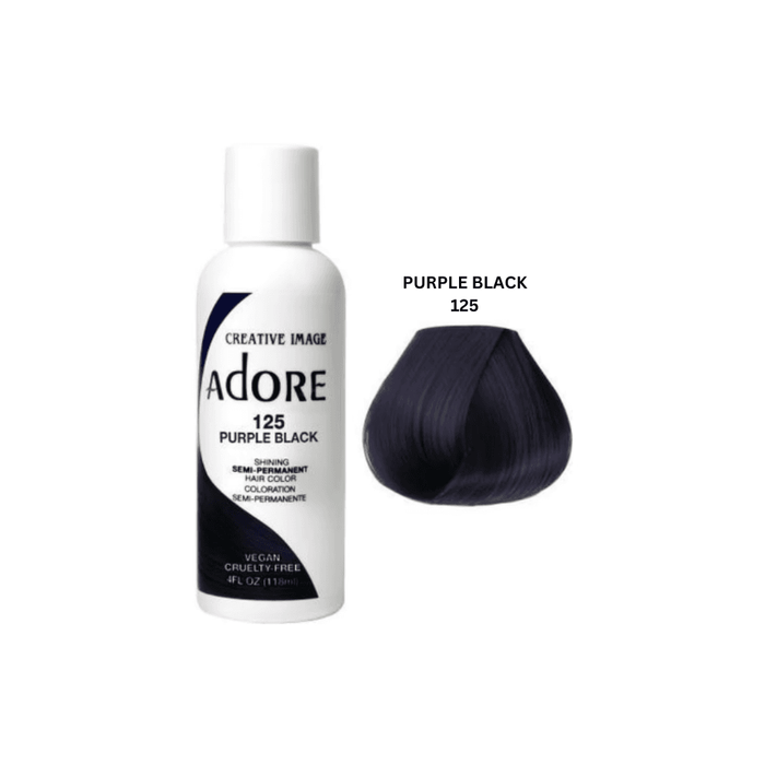 Adore Semi Permanent Hair Color #125 Purple Black 118ml - Beauty and Hair Supply