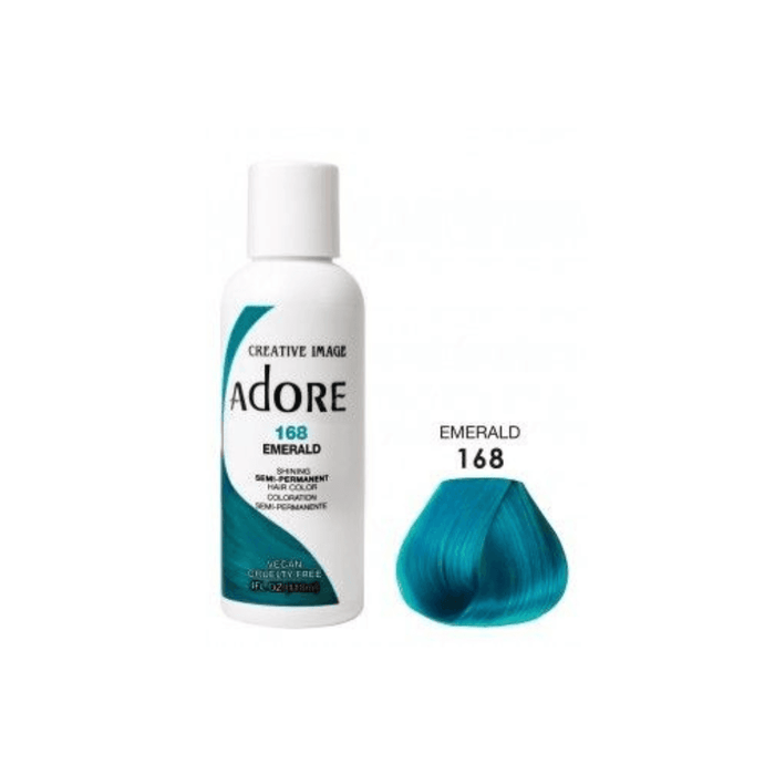 Adore Semi Permanent Hair Color #168 Emerald 118ml - Beauty and Hair Supply