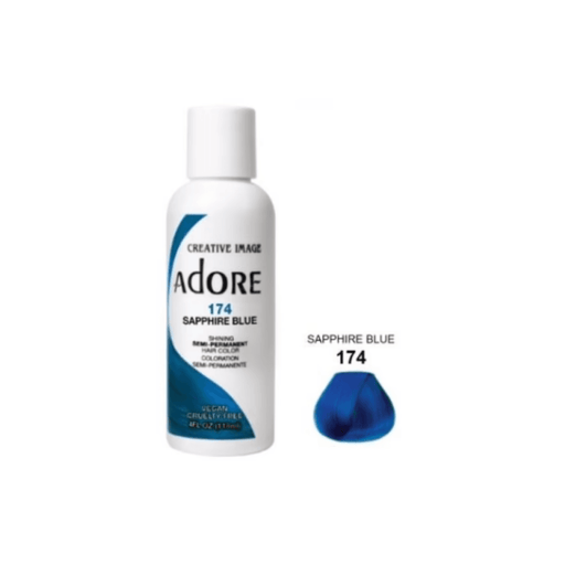 Adore Semi Permanent Hair Color #174 Sapphire Blue 118ml - Beauty and Hair Supply