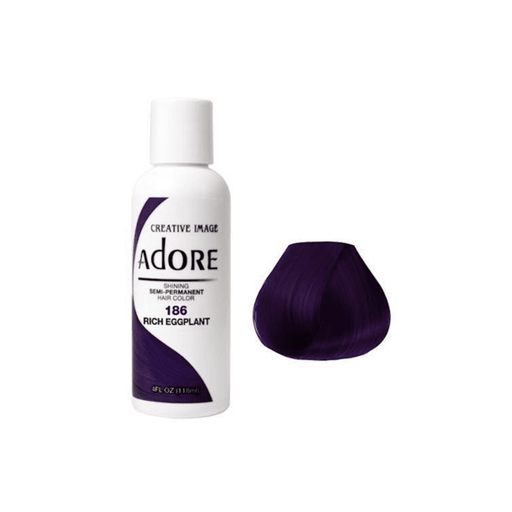 Adore Semi Permanent Hair Color #186 Rich Eggplant 118ml - Beauty and Hair Supply
