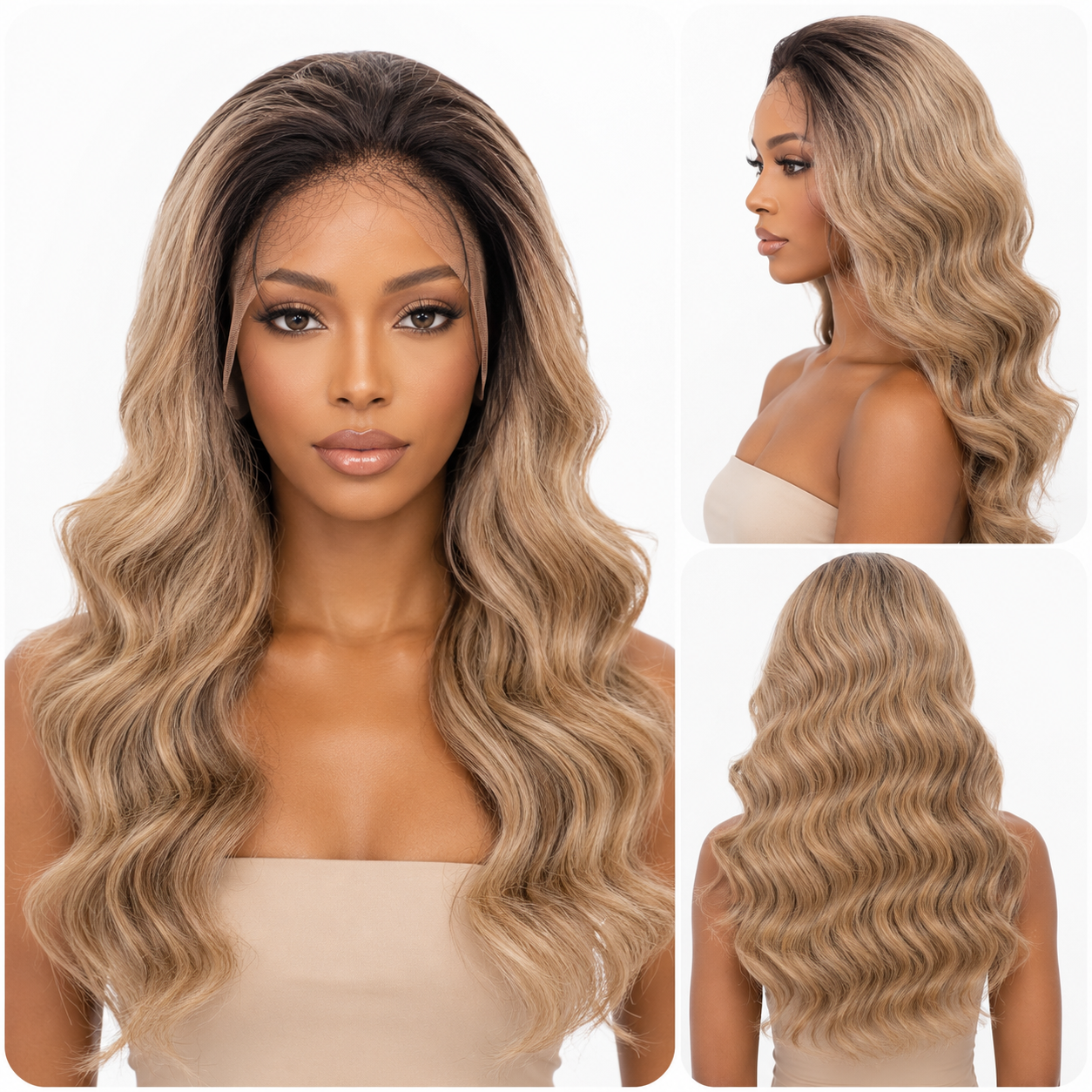 Wiglicious Style Premium Synthetic Honey Front Wig With Natural Baby Hair Line