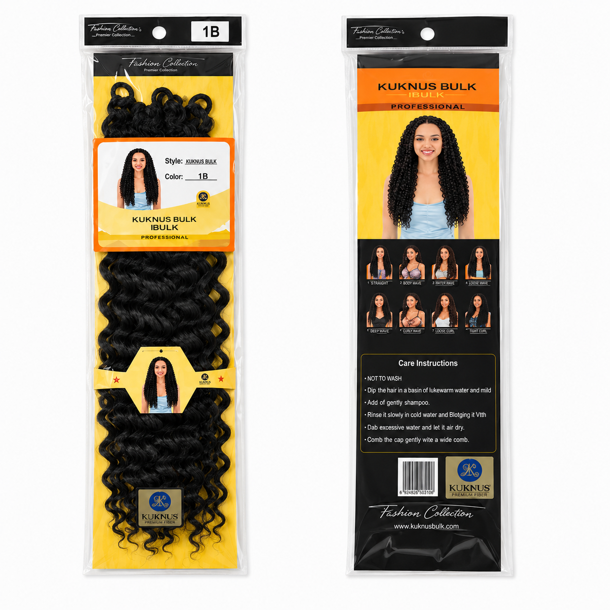 Kuknus Beach Curl Bulk Synthetic Braiding Hair, 20"
