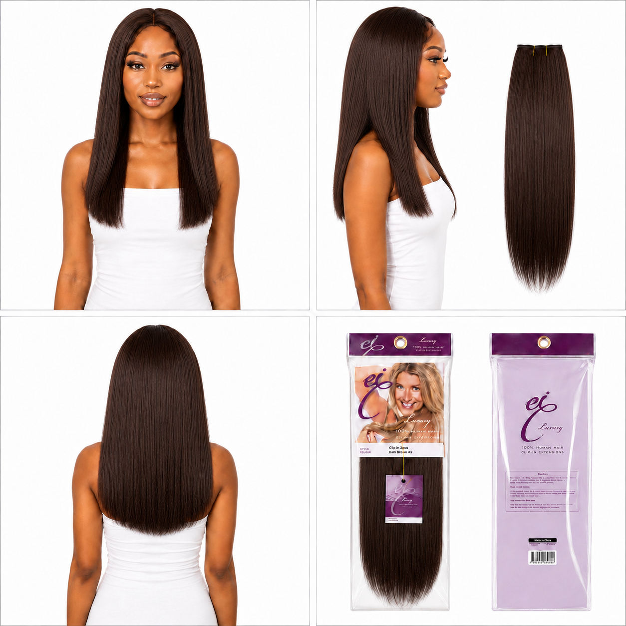 Ei Luxury 100% Unprocessed Virgin human hair Clip-in