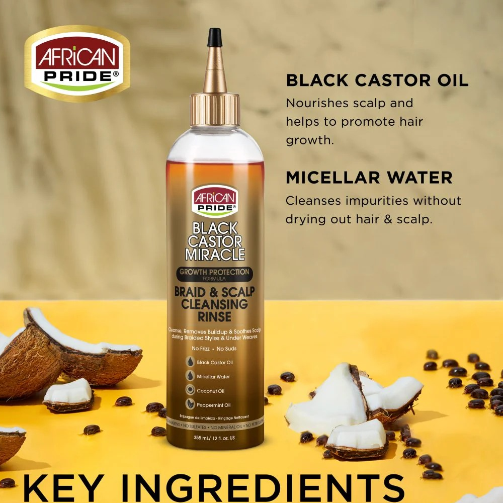 African Pride Black Caster Oil Braid and Scalp Cleansing 355ml-Clarifying Shampoo-Beauty and hair supply