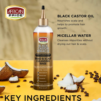 African Pride Black Caster Oil Braid and Scalp Cleansing 355ml-Clarifying Shampoo-Beauty and hair supply