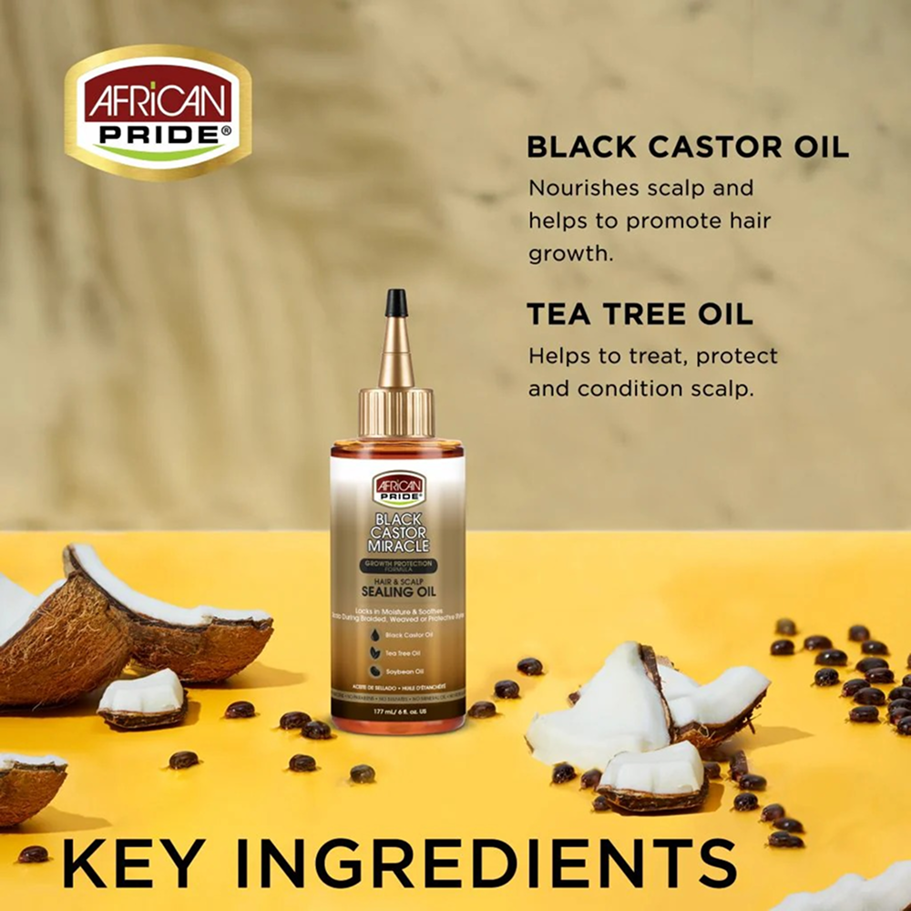 African Pride Black Castor Hair &amp; Scalp Sealing Oil 117ml-Hair Oil-Beauty and hair supply