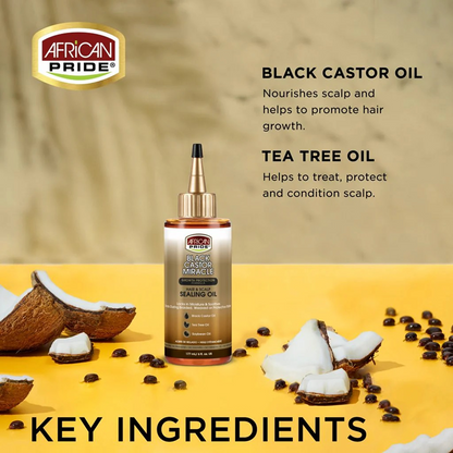 African Pride Black Castor Hair &amp; Scalp Sealing Oil 117ml-Hair Oil-Beauty and hair supply
