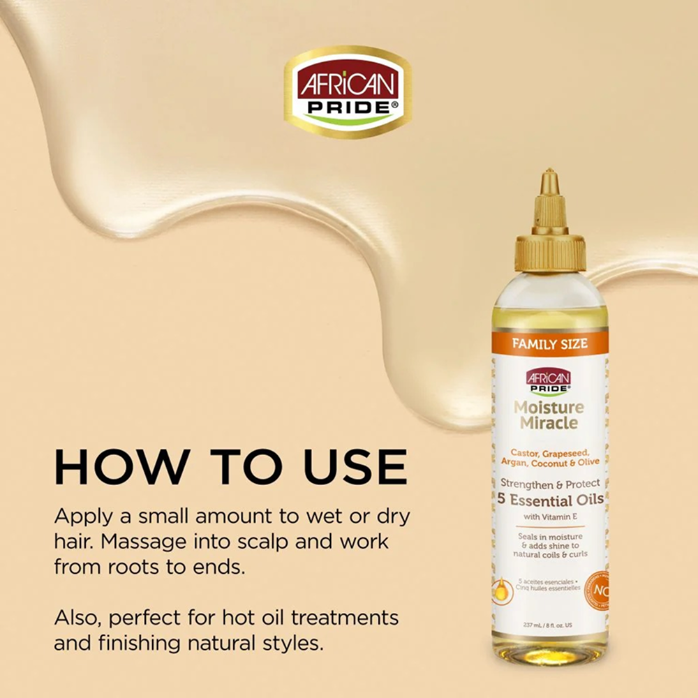 African Pride Moisture Miracle 5 Essential Oils 119ml-Hair Oil-Beauty and hair supply